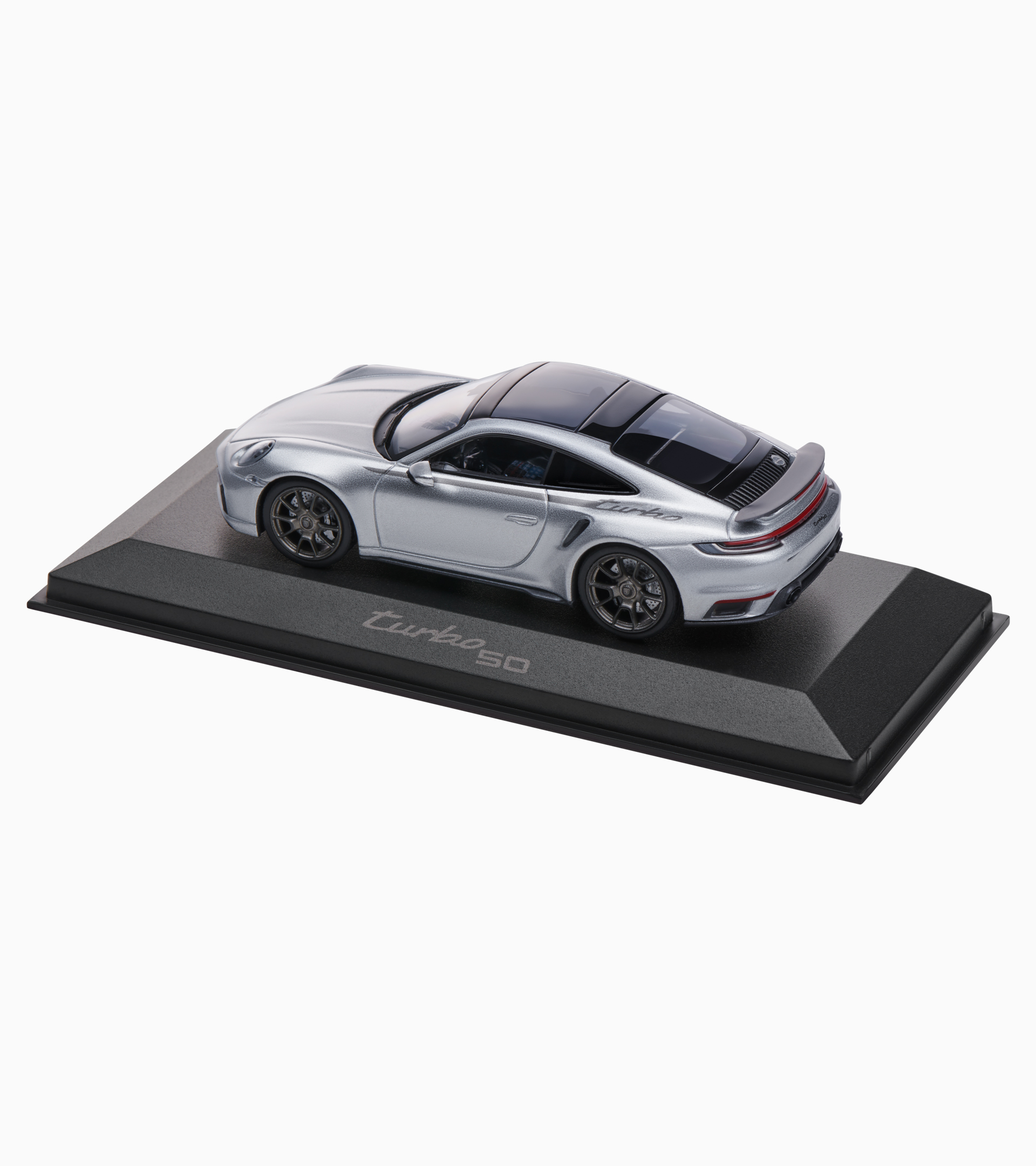 Модель авто Porsche 911 GT-срібляста чорна 1:43 - 50 років Turbo