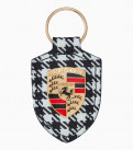 Брелок для ключа з гербом Porsche чорно-біла пепита Heritage