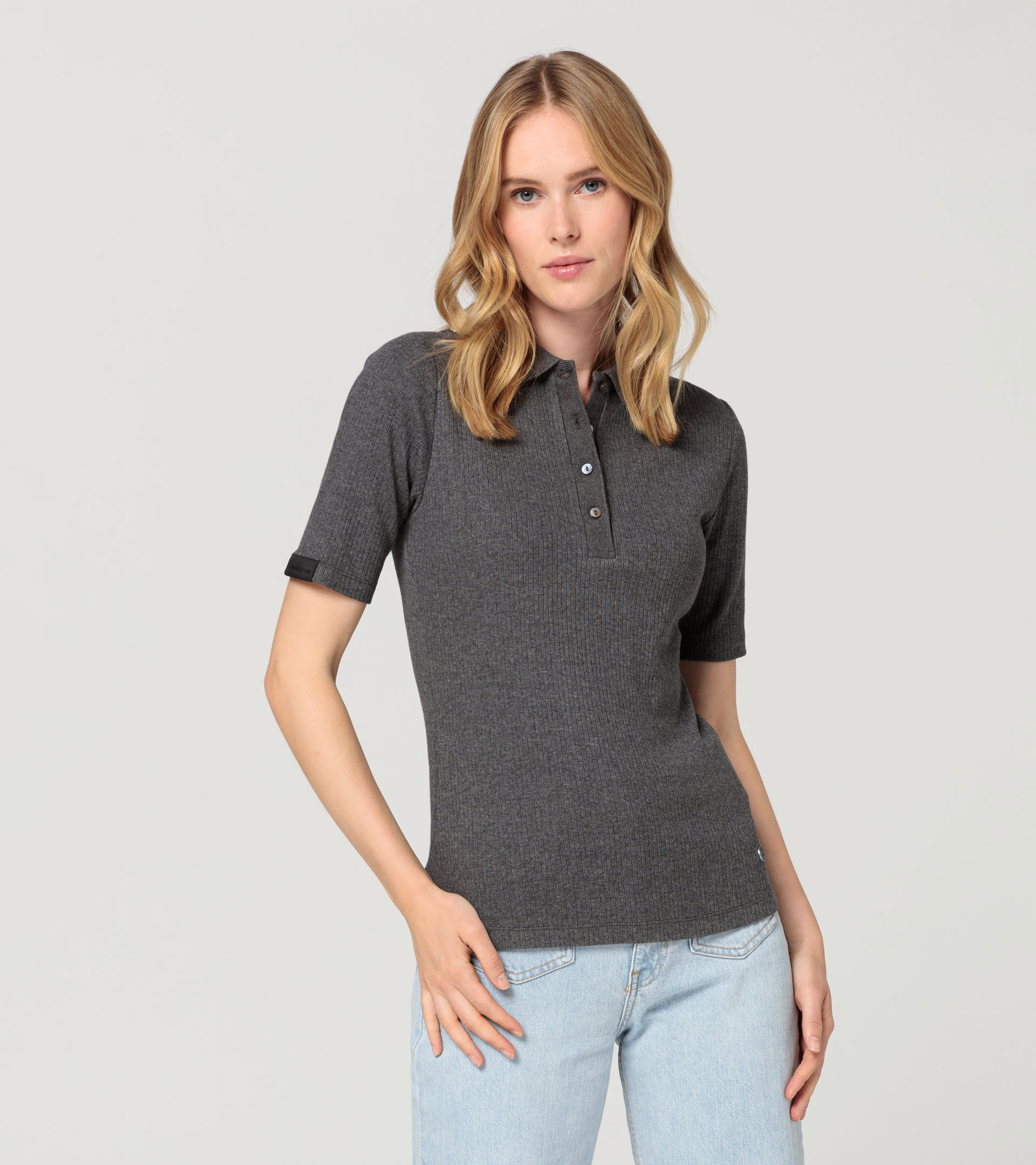 Сорочка поло жіноча світлосіра меланжева 60 років 911