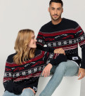 Пуловер в'язаний унісекс синій різдвяний Essential