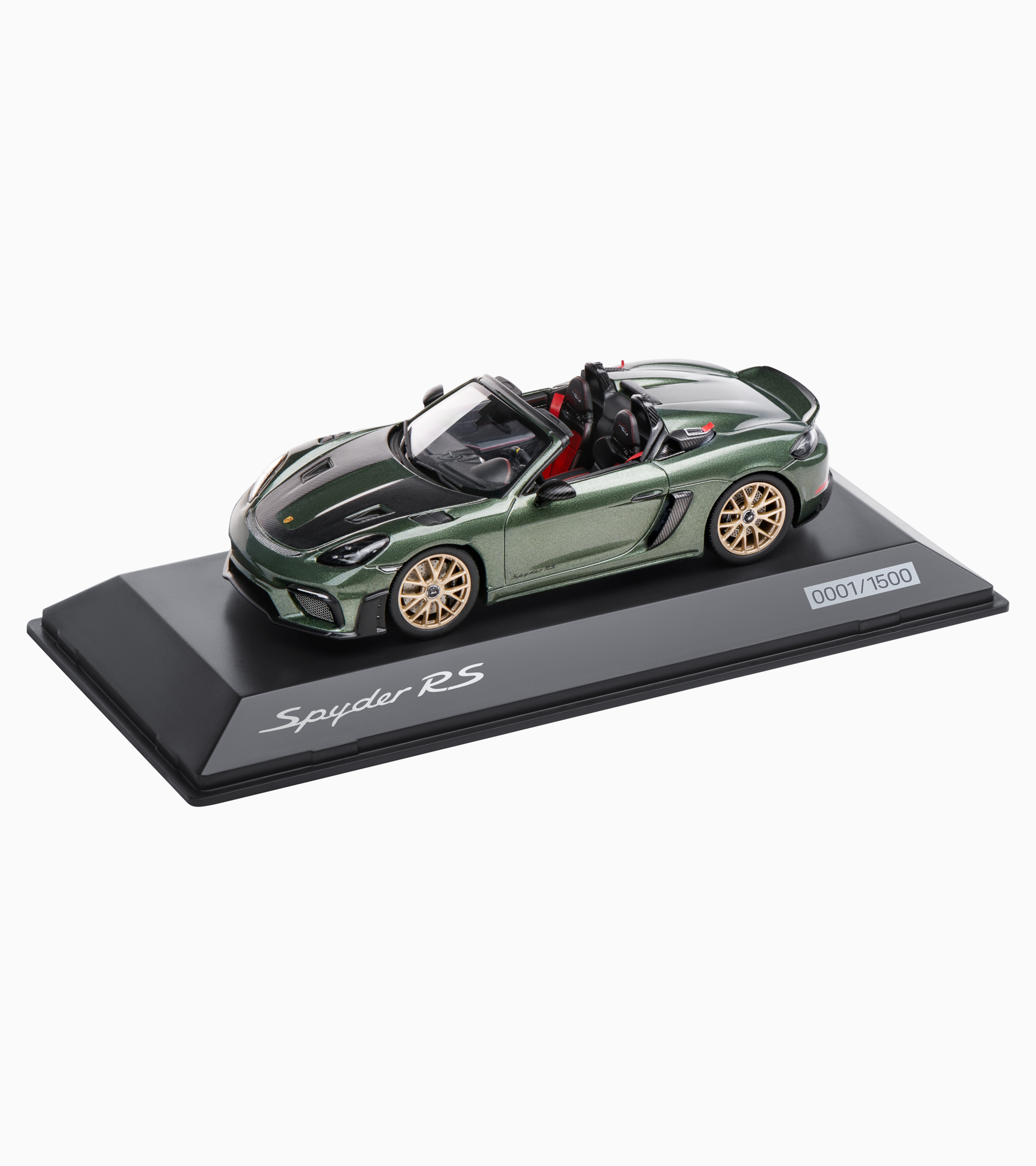Модель авто Porsche 718 Spyder RS 982 темно-зелений червоний 1:43